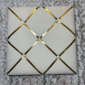Fabric Board Photo Display Board For Walls Beige/Gold  Used 20”X 20”
